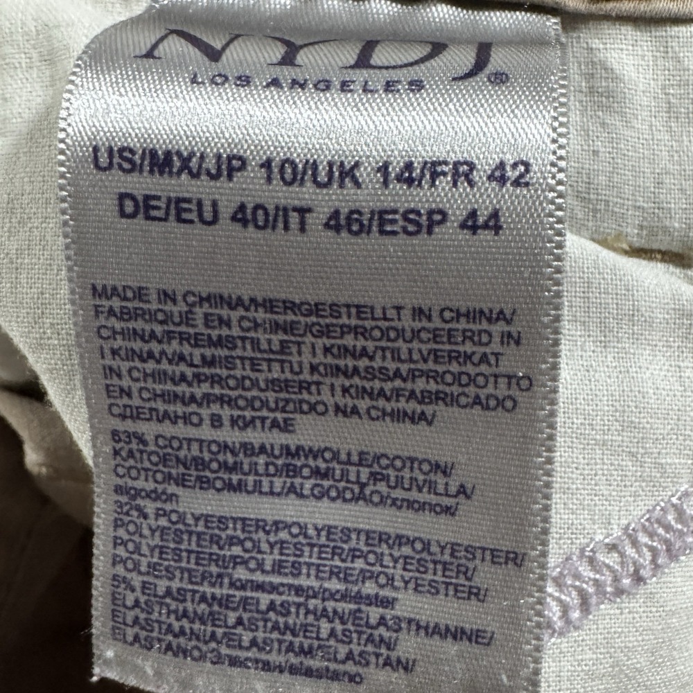 NYDJ Jeans Womens 10  Lift Tuck Tech Mid-Rise Straight Leg Tan Stretch Slimming‎ - Picture 4 of 14
